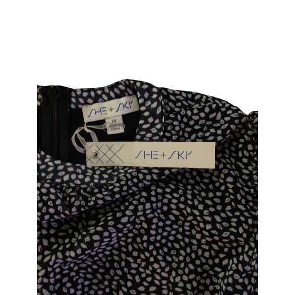 She + Sky Blue Sheer Sleeve Long Sleeve Dress – Zipper Back – NWT Medium - Picture 4 of 5